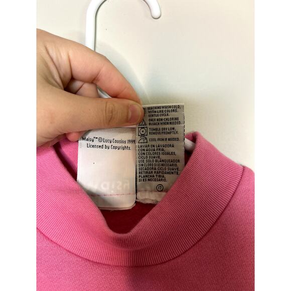 1990s Maisy Mouse Pink Cartoon Nick Jr Ruffle Hem Novelty Sweatshirt Girls 6x - Picture 5 of 7